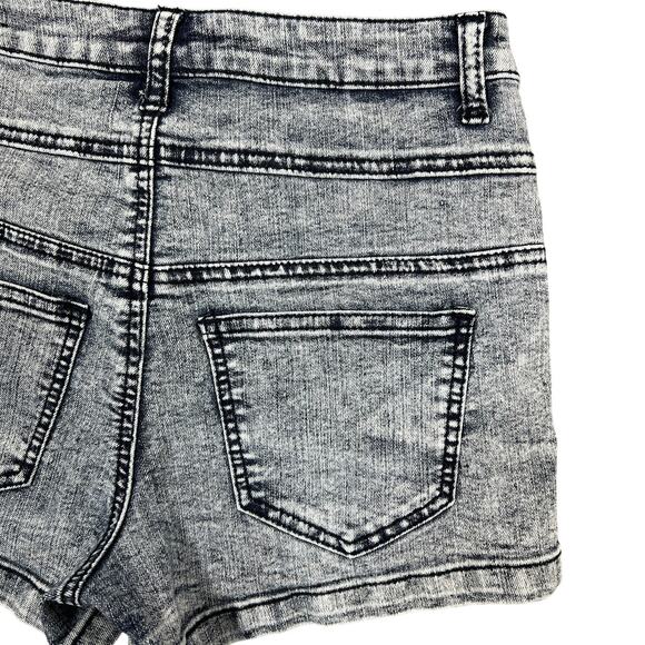 Delia's High-Rise Jean Shorts Sz 5/6 Acid Wash Stretch Denim Grunge Retro Punk - Picture 9 of 11